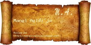 Mangl Aglája névjegykártya